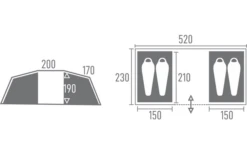Lagerfeuer 12 Tambu Bara Vis à Vis 4 Personen Familien Zelt Navy Blau